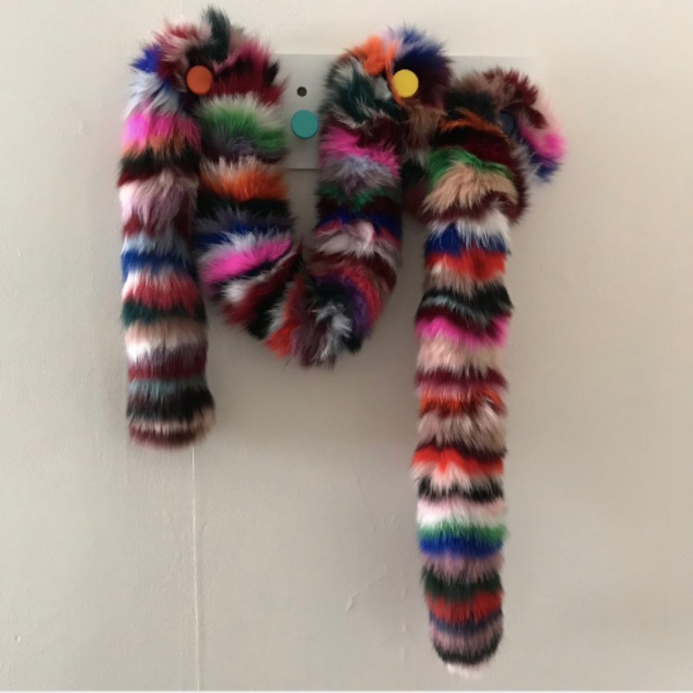 Multi-Color Fur Vintage Scarf